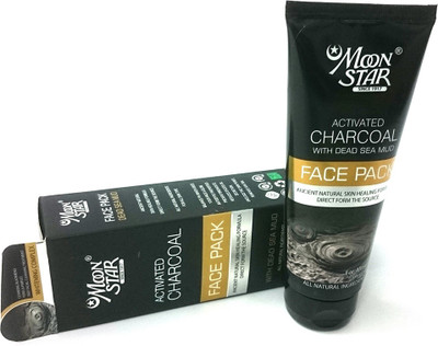 

Moonstar Activated Charcaol deep cleansing,soft skin with dead sea mud natural Face Pack (100ml) Pack of -1(100 ml)