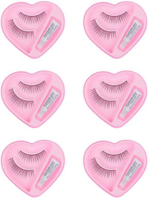 

RdukeX Soft Black Thick Long False Eyelashes Extension With Glue for Pretty Eye(pack of 6)(Pack of 6)