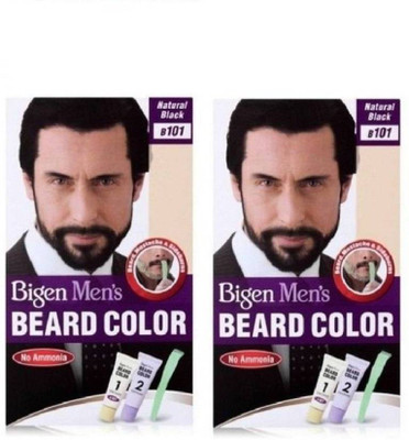 

Bigen Men's Beard Color No. 101 Natural Black Combo ( pack of 2 ) Hair Color(natural black)