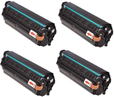 

ANG 12A High Quality Compatible 12A Black Laser Toner Q2612A Cartridge for Use in MFP/M1319f MFP/3015 (Pack of 4 ) Single Color Ink Toner(Black)
