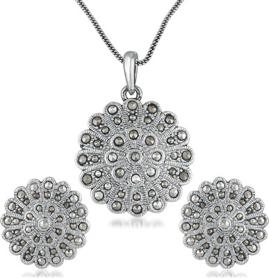 mahi Alloy Rhodium Silver Jewellery Set(Pack of 1)