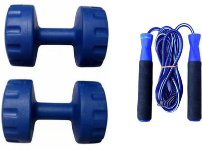 StepInnStore 5*KG EACH (PACK OF 2*PCS PVC DUMBELLS) WITH SKIPPING ROPE Gym & Fitness Kit