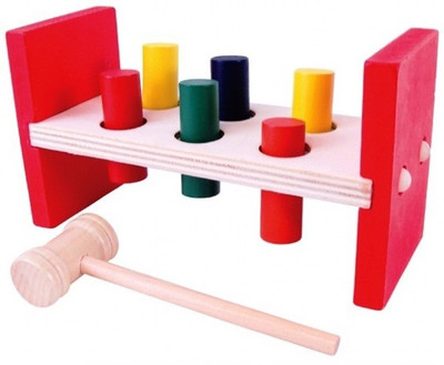 

Simple Days Wooden Hammer and Peg Toy Pounding Bench Wooden Toy with Mallet for Toddlers Kids(Multicolor)