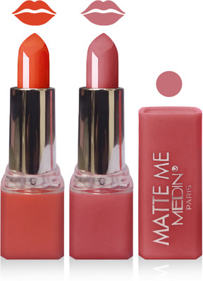 

Medin paris matte me lipstick cosmetics makeup combo set of 2(carrat orange)
