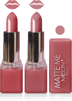 

Medin paris matte me lipstick cosmetics makeup combo set of 2(skin brown carrat)