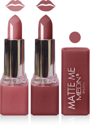 

Medin paris matte me lipstick cosmetics makeup combo set of 2(pink brown skin brown)