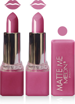 

Medin paris matte me lipstick cosmetics makeup combo set of 2(pink purple)