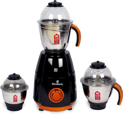 

Black Beauty ELEGANT 750 Mixer Grinder(Black and Orange, 3 Jars)