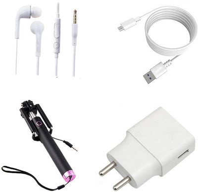 DAKRON Wall Charger Accessory Combo for Intex Staari 12(White)