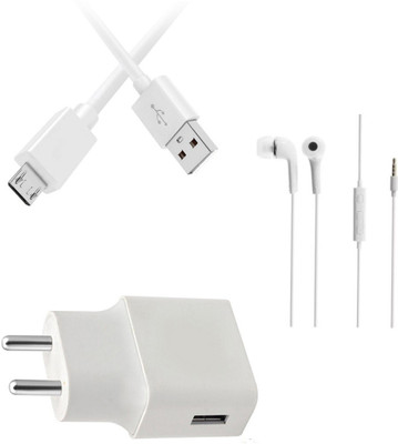 DAKRON Wall Charger Accessory Combo for Samsung Galaxy On8(White)