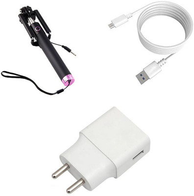 SARVIN Wall Charger Accessory Combo for Samsung Galaxy J4 Plus(White)