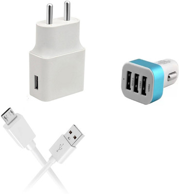 DAKRON Wall Charger Accessory Combo for Itel A62(White)