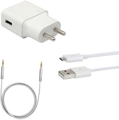DAKRON Wall Charger Accessory Combo for Infinix Smart 2(White)