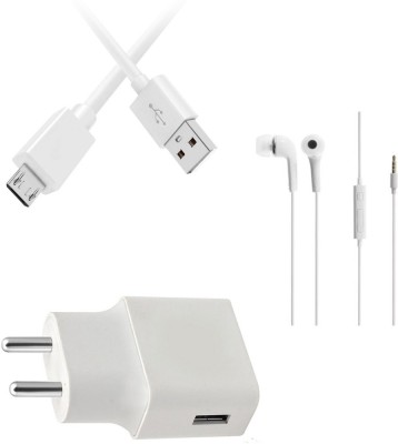 DAKRON Wall Charger Accessory Combo for OPPO A3s(White)