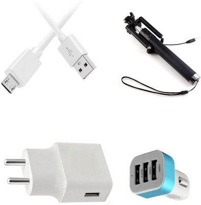 DAKRON Wall Charger Accessory Combo for Samsung Galaxy On8(White)