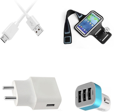 DAKRON Wall Charger Accessory Combo for OPPO A3s(White)