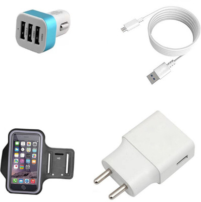 SARVIN Wall Charger Accessory Combo for Samsung Galaxy J4 Plus(White)