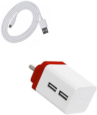 DAKRON Wall Charger Accessory Combo for Intex Indie 5(White)