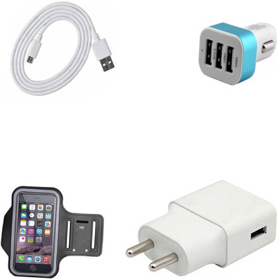 DAKRON Wall Charger Accessory Combo for Intex Indie 5(White)