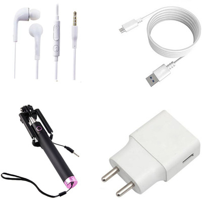SARVIN Wall Charger Accessory Combo for Samsung Galaxy J4 Plus(White)