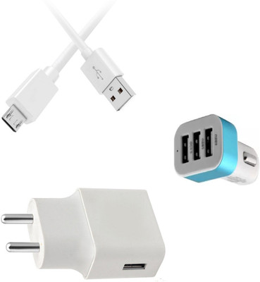 DAKRON Wall Charger Accessory Combo for OPPO A3s(White)