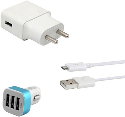 SARVIN Wall Charger Accessory Combo for Mobiistar X1 Dual(White)