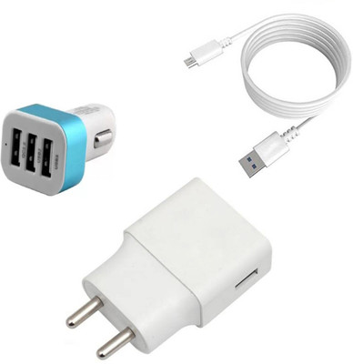 DAKRON Wall Charger Accessory Combo for Samsung Galaxy J4 Plus(White)