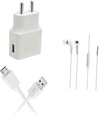 DAKRON Wall Charger Accessory Combo for Itel A62(White)