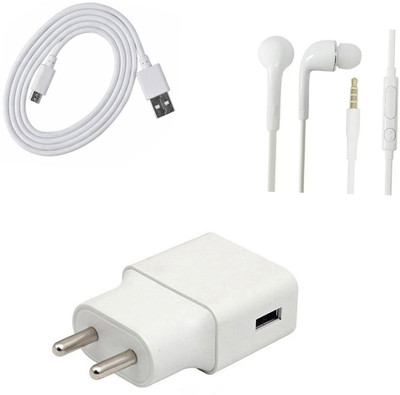 DAKRON Wall Charger Accessory Combo for Intex Indie 5(White)