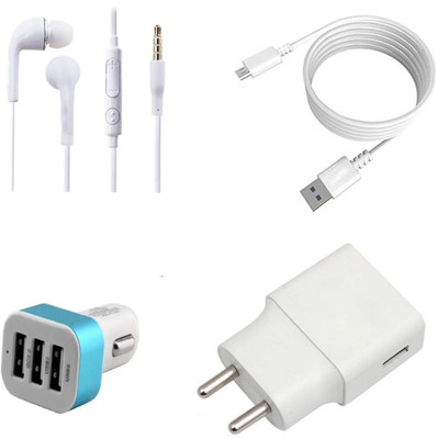 SARVIN Wall Charger Accessory Combo for Samsung Galaxy J4 Plus(White)