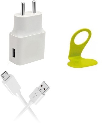 DAKRON Wall Charger Accessory Combo for Itel A62(White)