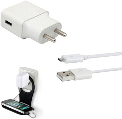 DAKRON Wall Charger Accessory Combo for Mobiistar X1 Dual(White)