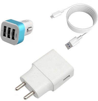 DAKRON Wall Charger Accessory Combo for Samsung Galaxy J4(White)