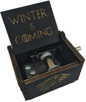 

Jholmaal Black Game Of Thrones inspired Hand Cranked Hand Engraved Wooden Music Box For Personal Collection And Gifting! High Quality Music Box (Black Color) Music Box