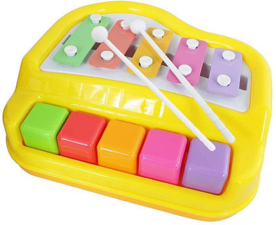 

jk int Xylophone + Piano Musical Toy with 2 Mallets for Children Kids Toddlers(Multicolor)