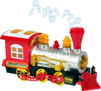 

Amazia Battery Operated Bump and Go Bubble Engine Toys with Music, Lights and Real Bubble Action For Kids(Red)