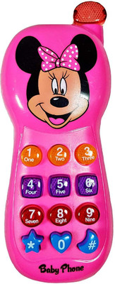 

Three Mask Mickey Mouse Learning Musical Mobile Phone For Kids - Pink - Battery Not Included(Pink)