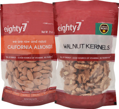 

Eighty7 California Almonds(250g) and Walnuts Kernels(180g) Assorted Nuts(430 g, Pouch)
