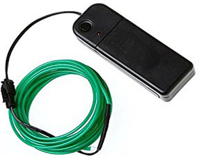 

Jholmaal Dark Green 3meter El Wire Neon Light Led For Car/party/halloween/costumes/diy (With 3 Volt Adapter) Party Glow Ornament(Pack of 1)