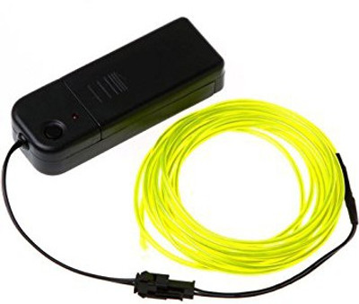 

Jholmaal Lime Green 3meter El Wire Neon Light Led For Car/party/halloween/costumes/diy (With 3 Volt Adapter) Party Glow Ornament(Pack of 1)