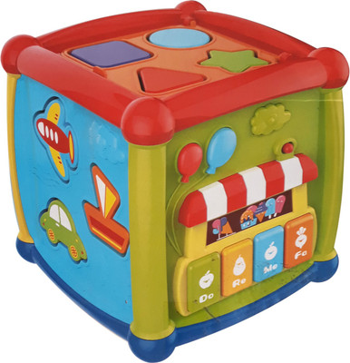 

Krivan Fancy Cube for kids baby geometry whole block puzzle shape recognition early learning educational toy for musical(multi colour)(1 Pieces)