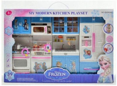 

jk int Refrigerator, Cook Top, Microwave and Drawer Modern Kitchen Playset with Light and Music