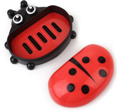 

Prime Cartoon Soap Dish, Funky Soap Dish for Kids, Soap Dishes for Bathroom with Cover, Red, pack Of 1(Red, Black), Black;red