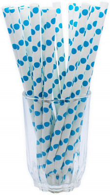 

tecmac Straight Drinking Straw(White, Blue, Pack of 25)