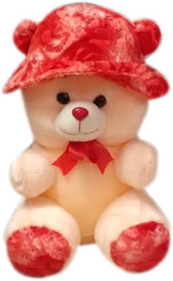 

vervain Lovable hugable cute Cream & Red Teddy Bear - 40 cm(Cream & Red)