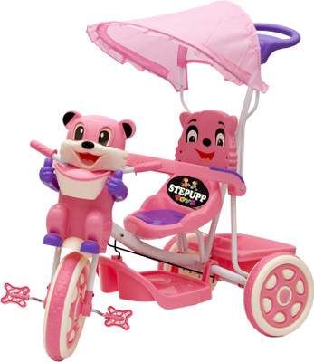 

STEPUPP BABY TRICYCLE FOR KIDS WITH FRONT OR BACK BASKET AND CANOPY AND PARENT HANDLE OR MUSICAL TRICYCLE PINK COLOR KIDS TRICYCLE RECOMMENDED TRICYCLE FOR BABY GIRL OR TRICYCLE FOR BABY BOY OR TRICYCLE FOR TODDLER GIRL OR TRICYCLE FOR TODDLER BOY RECOMME
