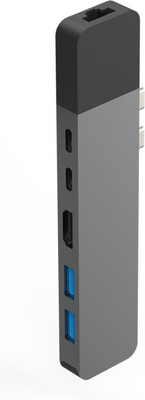 

Hyper Drive NET 6 in 2 USB C hub USB Adapter(Grey, Silver)