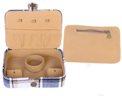 

Vyomi Small Jewellery Box For Bangle , Tops With Pouch, (Navy Blue) Vanity Box(Neavy Blue)