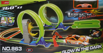 

Wembley Toys 360 Hot Speed Powerful Spin Loop Way Racing Power car (Multicolor)-27 Pieces Including 1 Car(Multicolor)