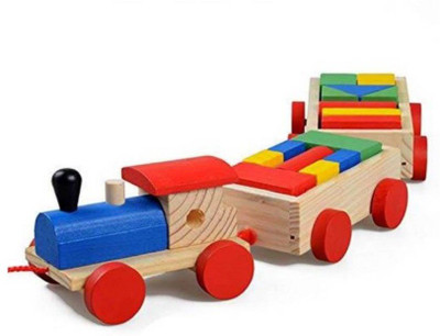

Amazia Wooden Blocks Train Toy Set for Kidz.(Multicolor)
